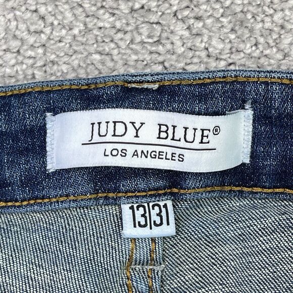 Judy Blue Jeans Women’s 13/31 Blue Wide Leg Crop High Rise Stretch Denim - Picture 5 of 13